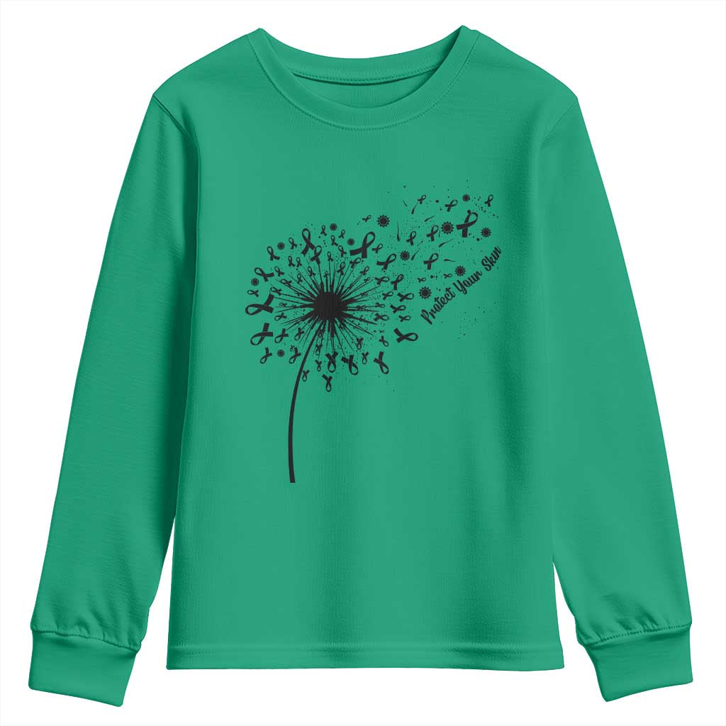 Protect Your Skin Youth Sweatshirt Melanoma Awareness Dandelion Gift