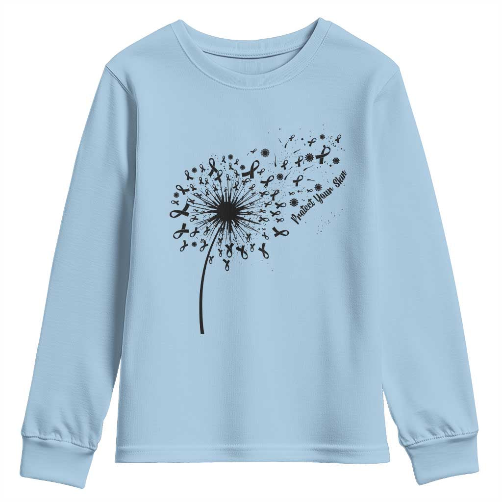 Protect Your Skin Youth Sweatshirt Melanoma Awareness Dandelion Gift