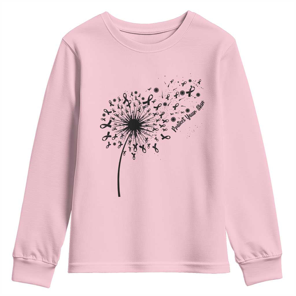 Protect Your Skin Youth Sweatshirt Melanoma Awareness Dandelion Gift
