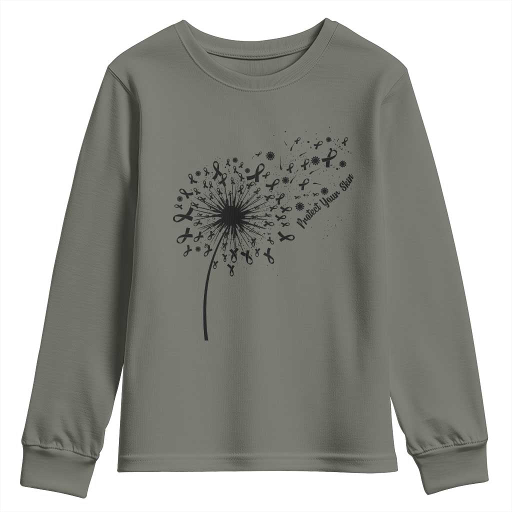 Protect Your Skin Youth Sweatshirt Melanoma Awareness Dandelion Gift