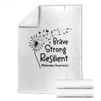 Brave Strong Resilient Throw Blanket Melanoma Warrior Dandelion Gift