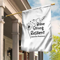 Brave Strong Resilient Garden Flag Melanoma Warrior Dandelion Gift