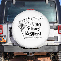 Brave Strong Resilient Spare Tire Cover Melanoma Warrior Dandelion Gift