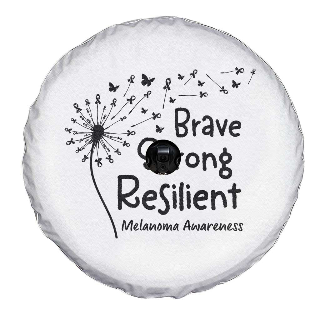 Brave Strong Resilient Spare Tire Cover Melanoma Warrior Dandelion Gift