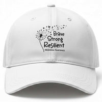 Brave Strong Resilient Baseball Cap Melanoma Warrior Dandelion Gift
