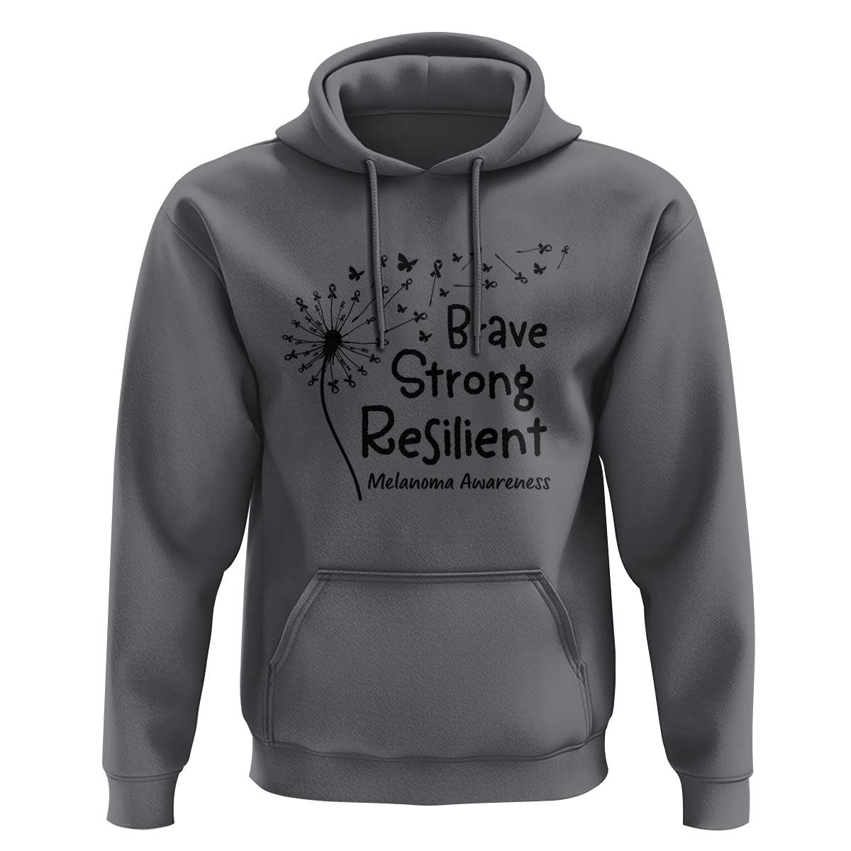 Brave Strong Resilient Hoodie Melanoma Warrior Dandelion Gift