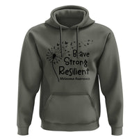 Brave Strong Resilient Hoodie Melanoma Warrior Dandelion Gift