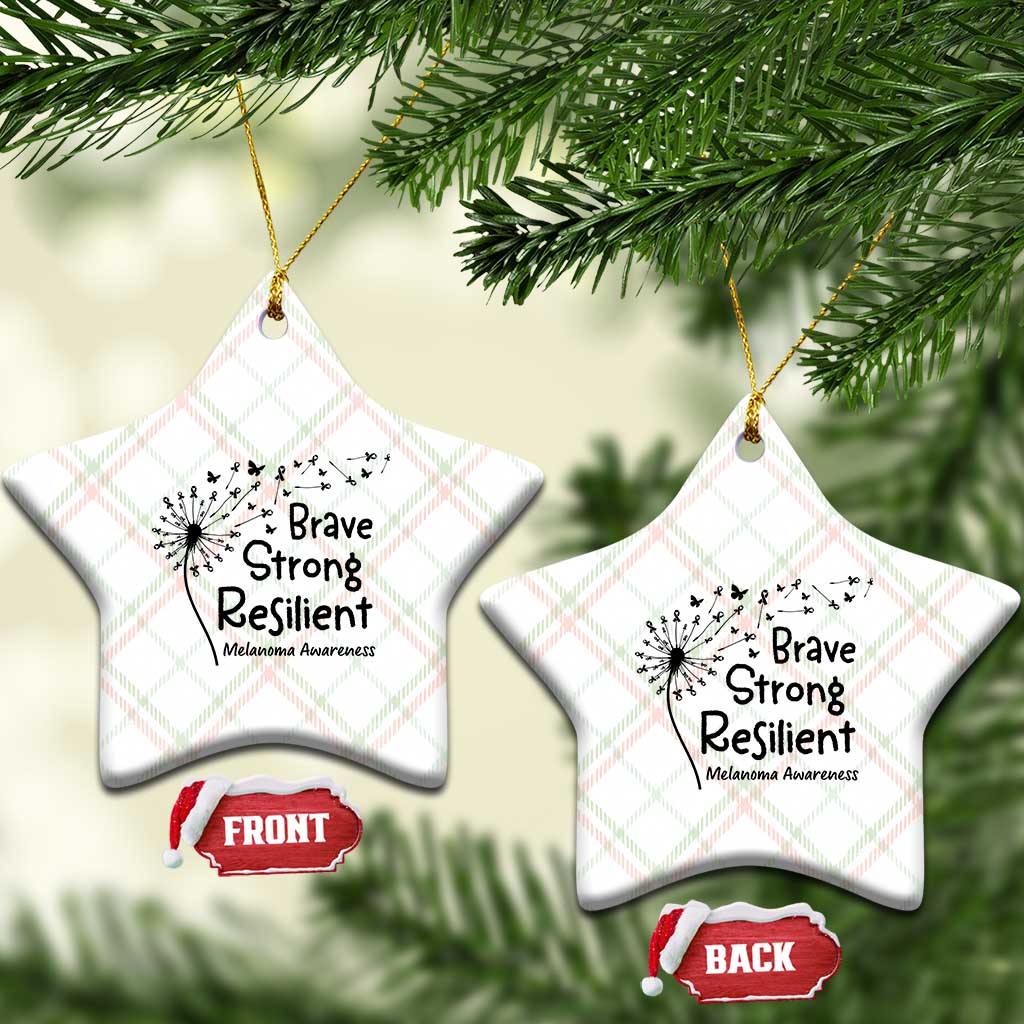 Brave Strong Resilient Ceramic Ornament Melanoma Warrior Dandelion Gift