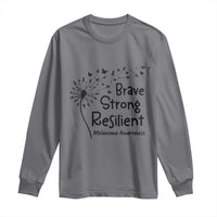Brave Strong Resilient Long Sleeve Shirt Melanoma Warrior Dandelion Gift
