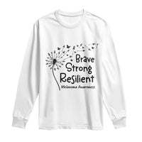 Brave Strong Resilient Long Sleeve Shirt Melanoma Warrior Dandelion Gift