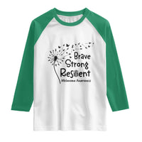 Brave Strong Resilient Raglan Shirt Melanoma Warrior Dandelion Gift