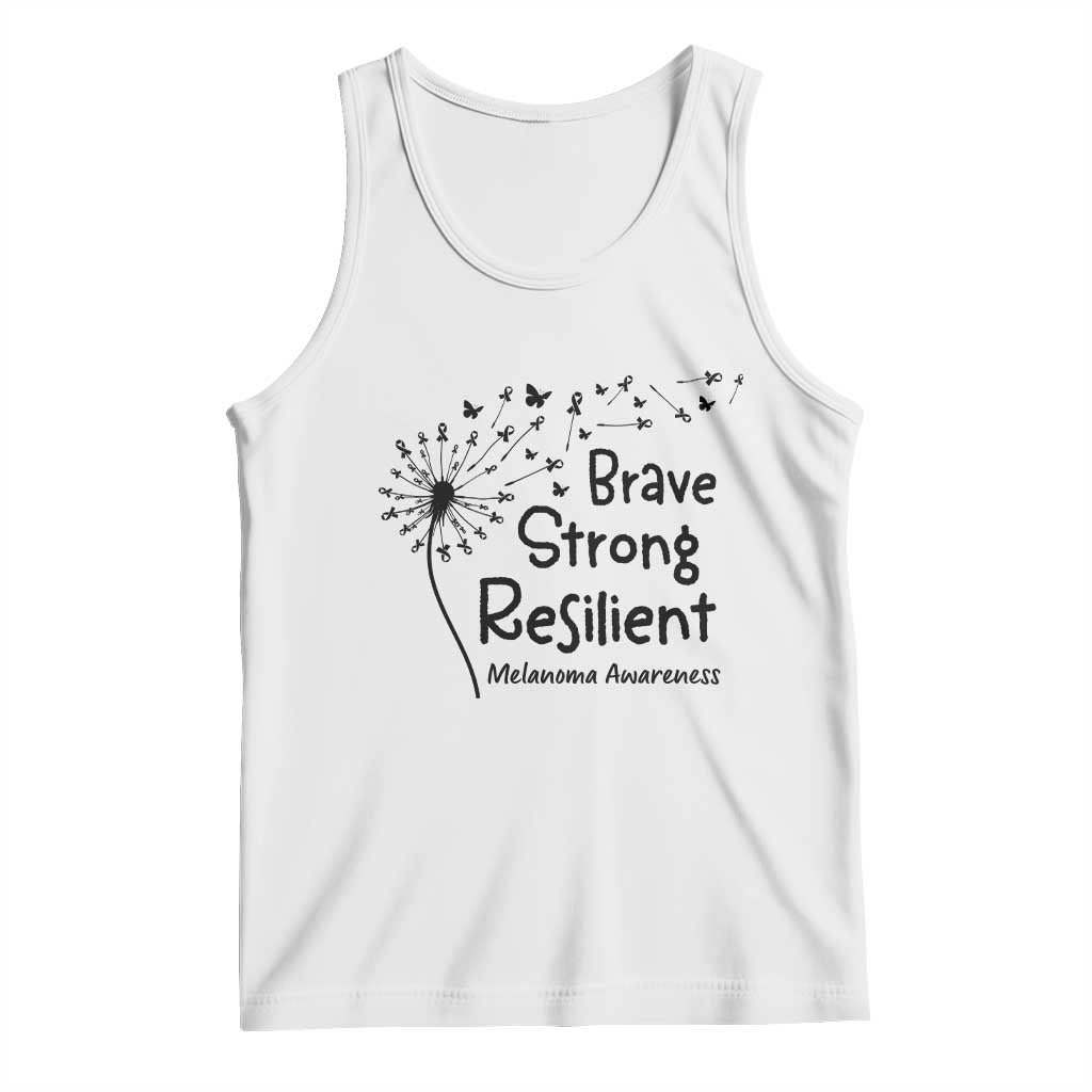 Brave Strong Resilient Tank Top Melanoma Warrior Dandelion Gift