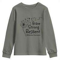 Brave Strong Resilient Youth Sweatshirt Melanoma Warrior Dandelion Gift