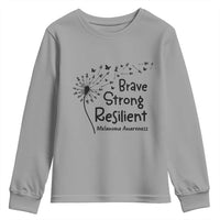 Brave Strong Resilient Youth Sweatshirt Melanoma Warrior Dandelion Gift