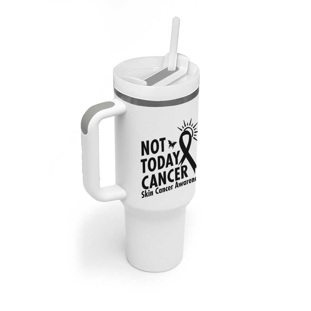Melanoma Awareness Skin Cancer Warrior Tumbler With Handle Not Today Cancer