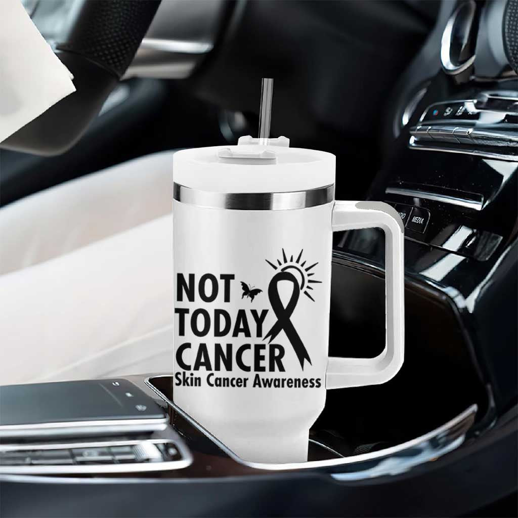 Melanoma Awareness Skin Cancer Warrior Tumbler With Handle Not Today Cancer