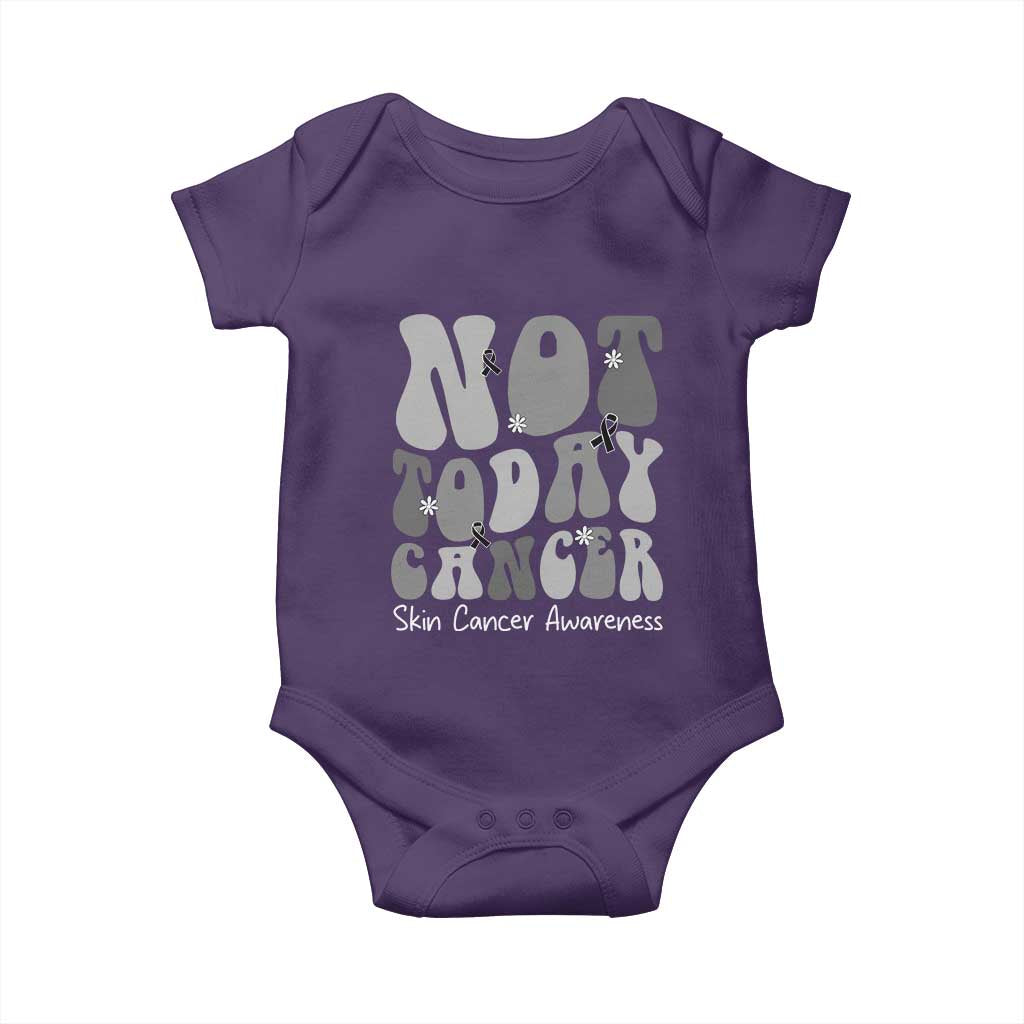 Not Today Melanoma Warrior Skeleton Cancer Fighter Baby Onesie