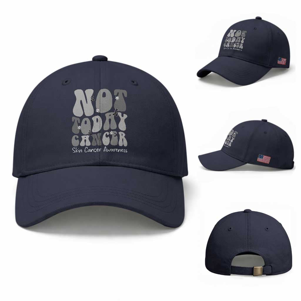 Not Today Melanoma Warrior Skeleton Cancer Fighter Baseball Cap