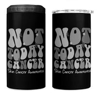 Not Today Melanoma Warrior Skeleton Cancer Fighter 4 in 1 Can Cooler Tumbler