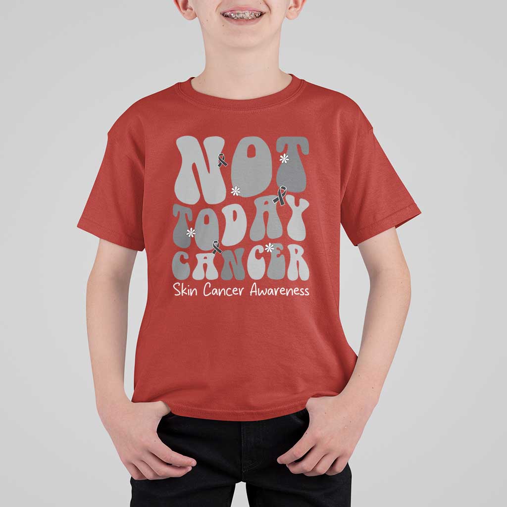 Not Today Melanoma Warrior Skeleton Cancer Fighter T Shirt For Kid