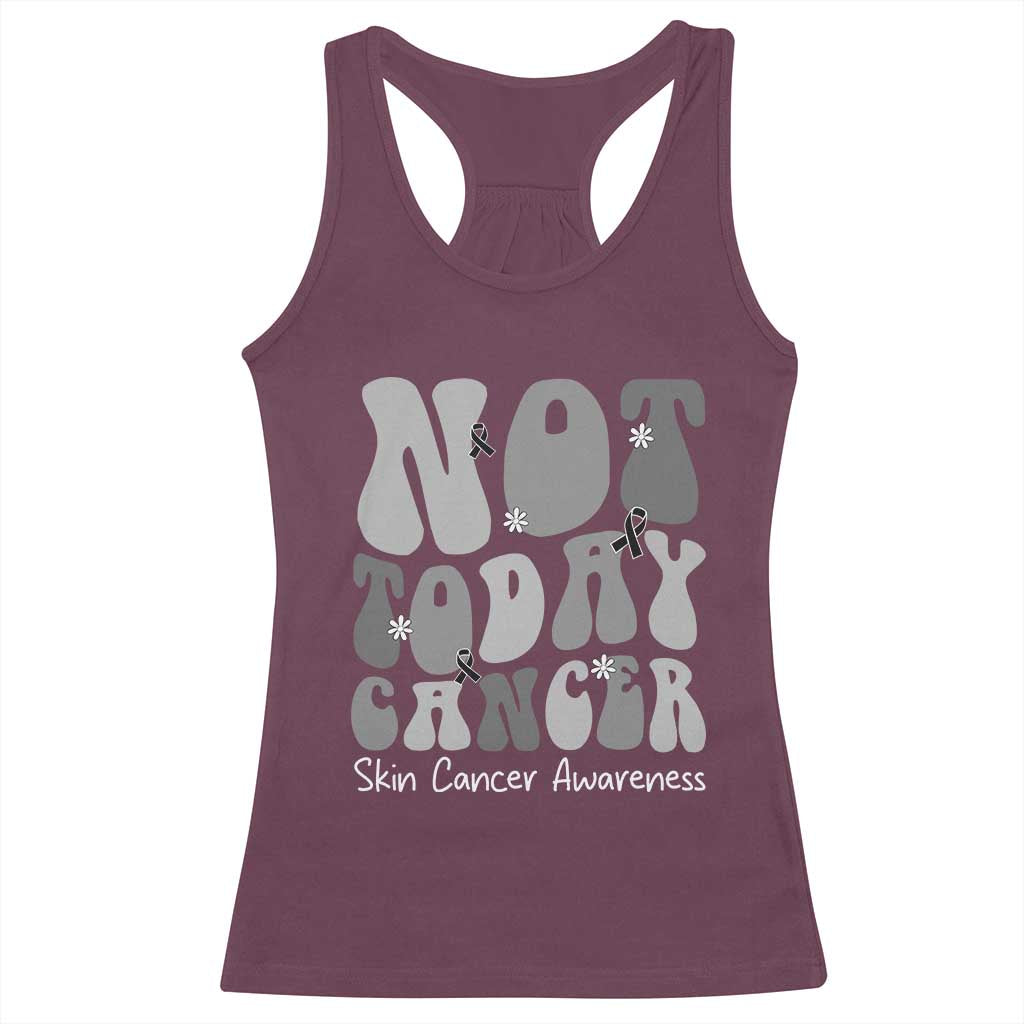 Not Today Melanoma Warrior Skeleton Cancer Fighter Racerback Tank Top