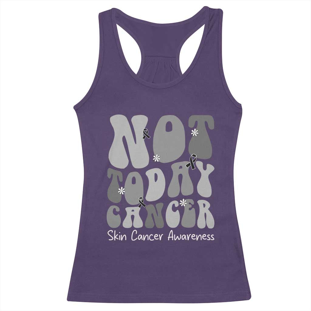 Not Today Melanoma Warrior Skeleton Cancer Fighter Racerback Tank Top