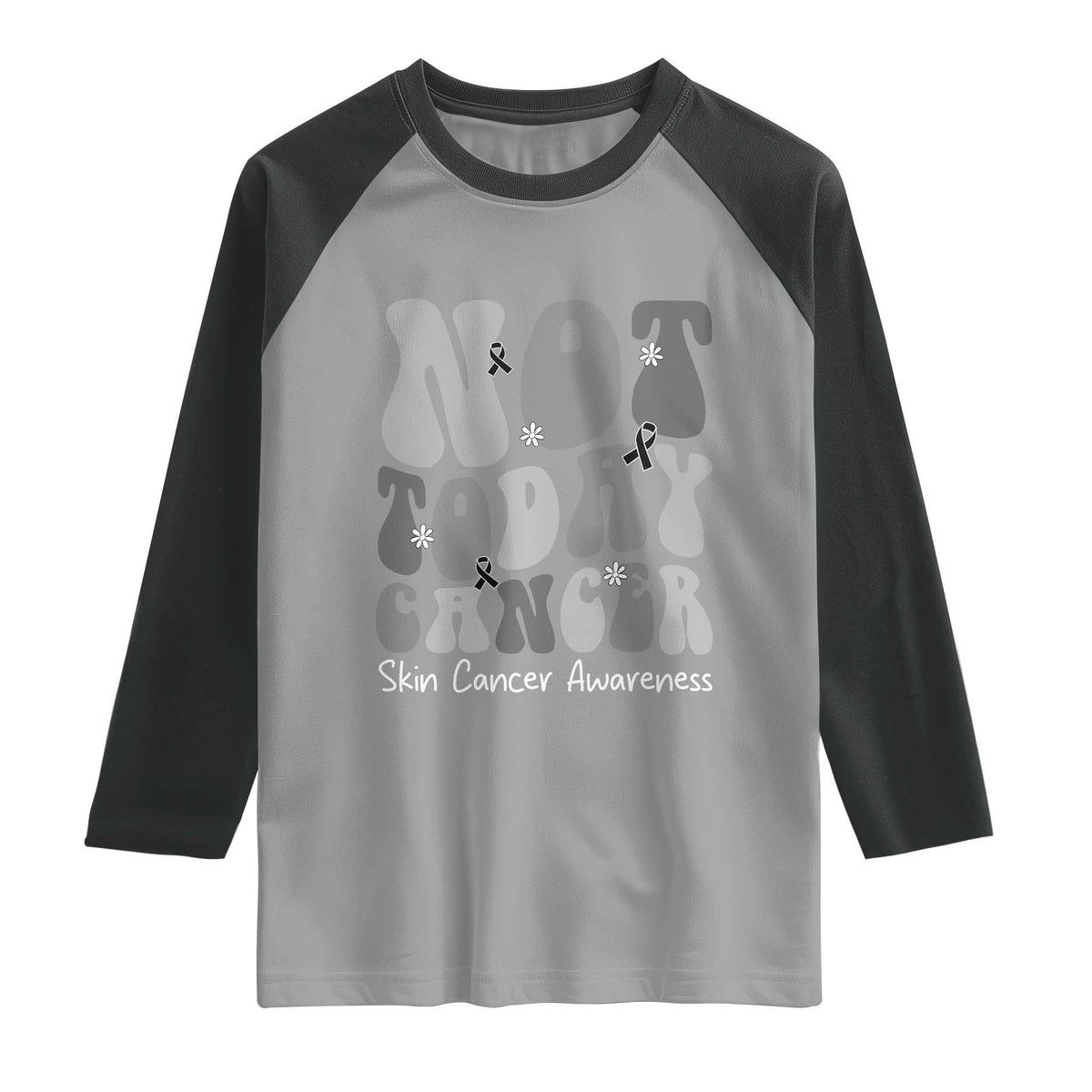 Not Today Melanoma Warrior Skeleton Cancer Fighter Raglan Shirt