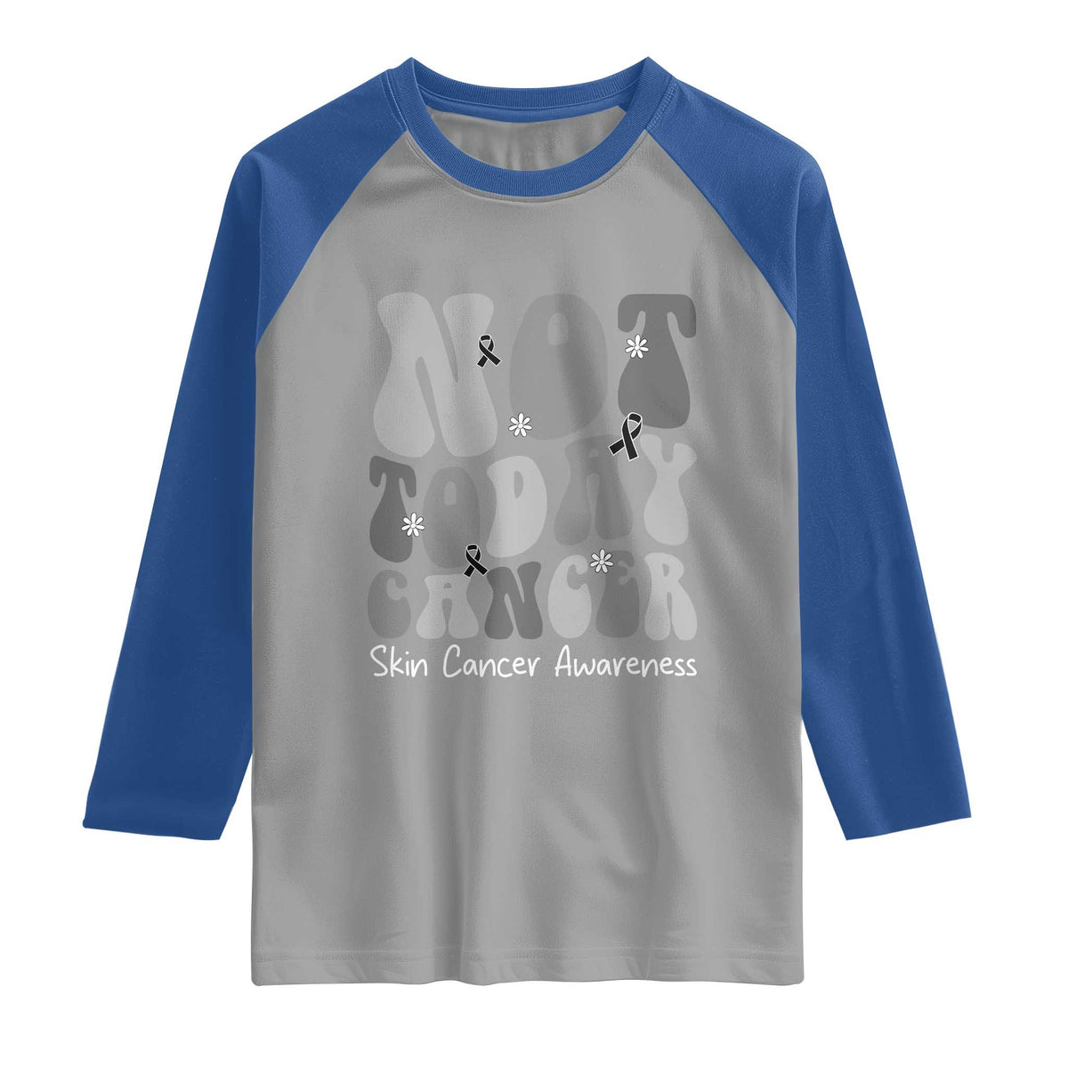 Not Today Melanoma Warrior Skeleton Cancer Fighter Raglan Shirt