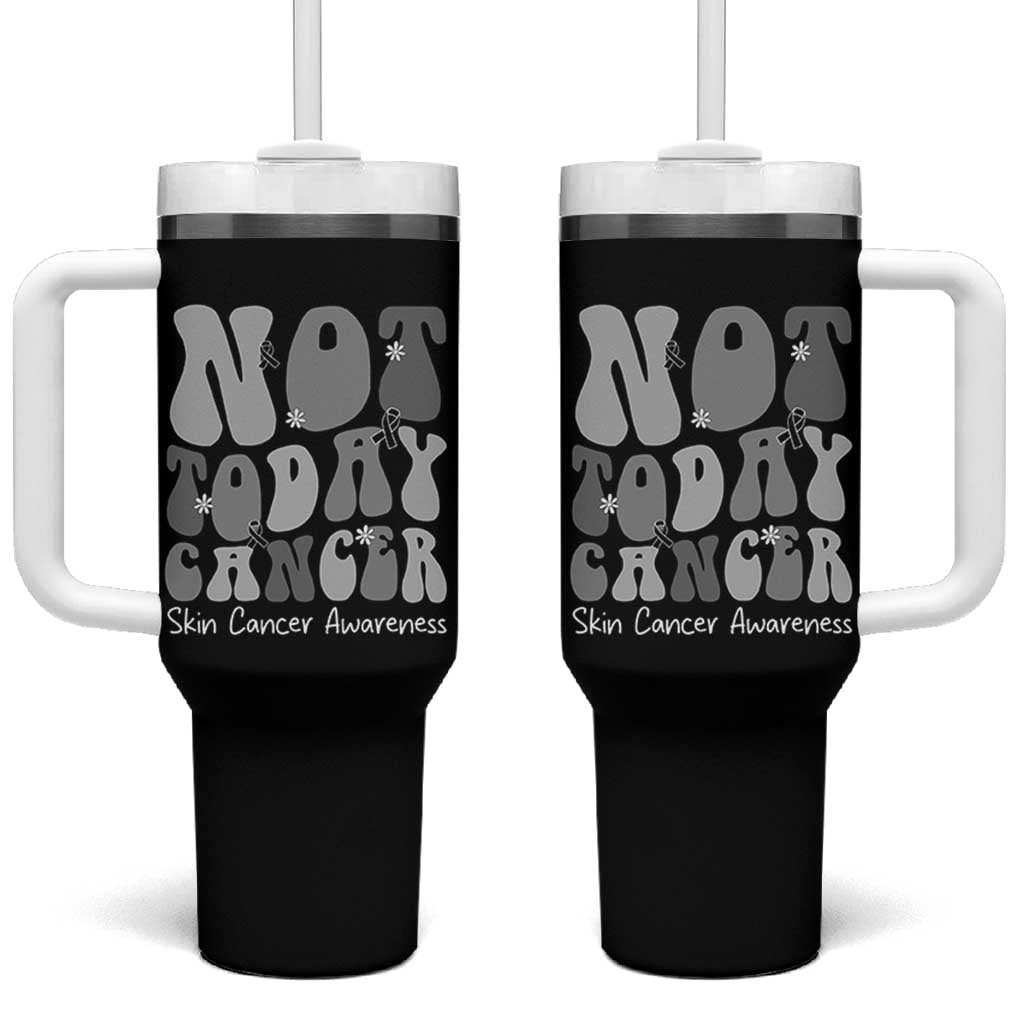 Not Today Melanoma Warrior Skeleton Cancer Fighter Tumbler With Handle