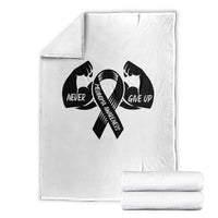 Melanoma Awareness Warrior Throw Blanket Never Give Up