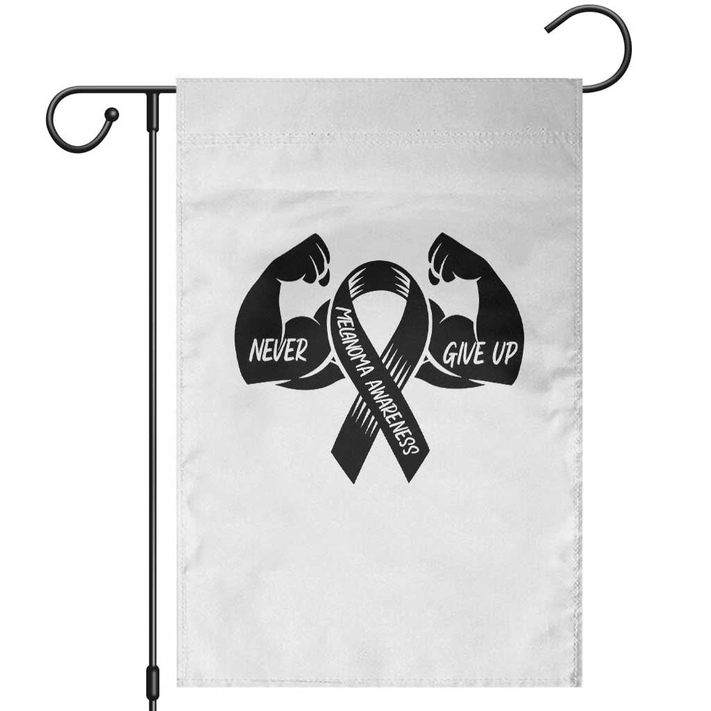Melanoma Awareness Warrior Garden Flag Never Give Up