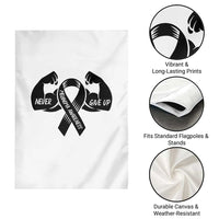 Melanoma Awareness Warrior Garden Flag Never Give Up