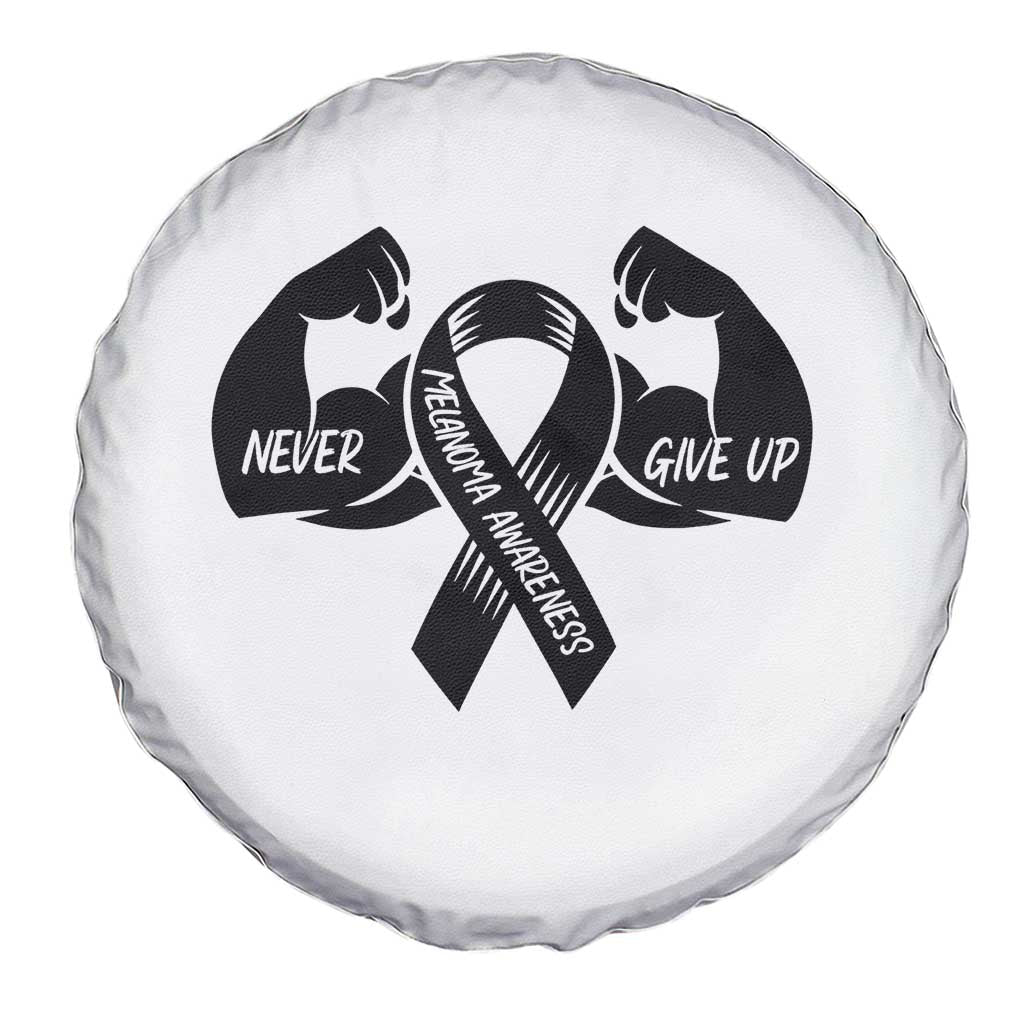 Melanoma Awareness Warrior Spare Tire Cover Never Give Up