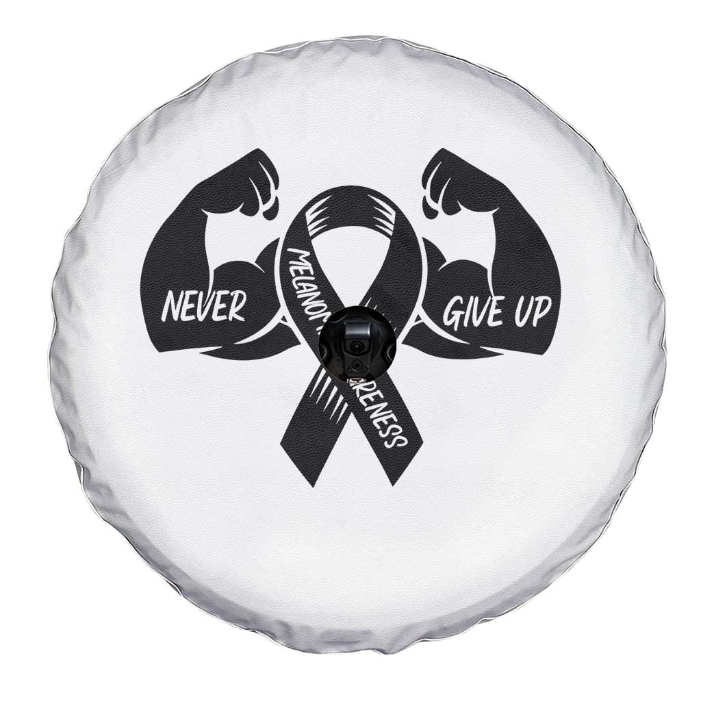 Melanoma Awareness Warrior Spare Tire Cover Never Give Up