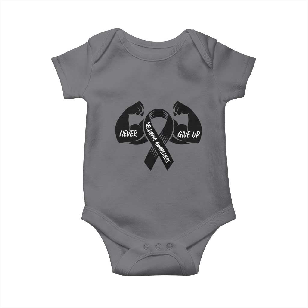Melanoma Awareness Warrior Baby Onesie Never Give Up