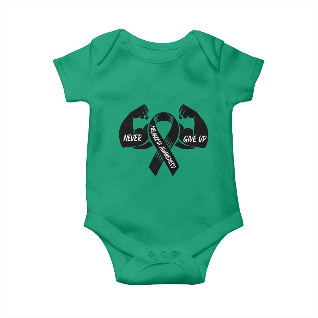 Melanoma Awareness Warrior Baby Onesie Never Give Up