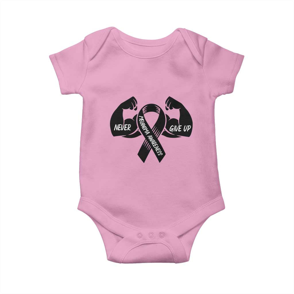 Melanoma Awareness Warrior Baby Onesie Never Give Up