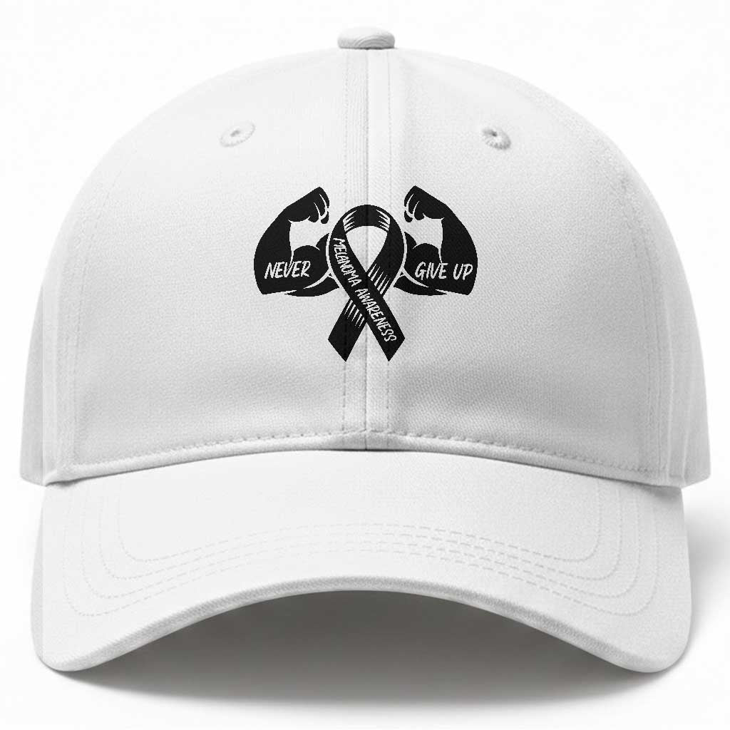 Melanoma Awareness Warrior Baseball Cap Never Give Up