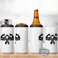 Melanoma Awareness Warrior 4 in 1 Can Cooler Tumbler Never Give Up