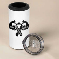 Melanoma Awareness Warrior 4 in 1 Can Cooler Tumbler Never Give Up