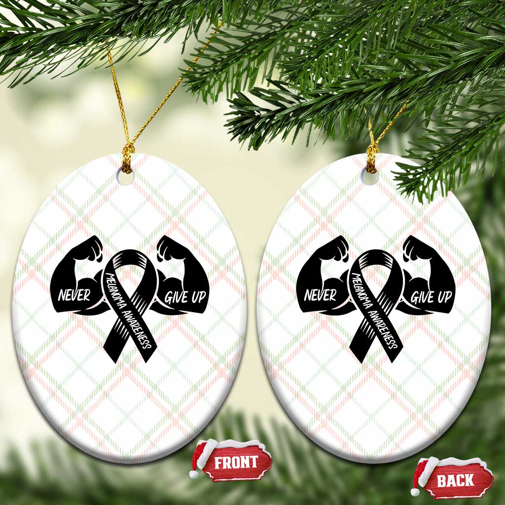 Melanoma Awareness Warrior Ceramic Ornament Never Give Up