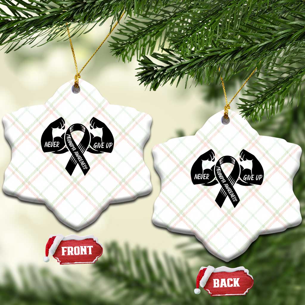 Melanoma Awareness Warrior Ceramic Ornament Never Give Up