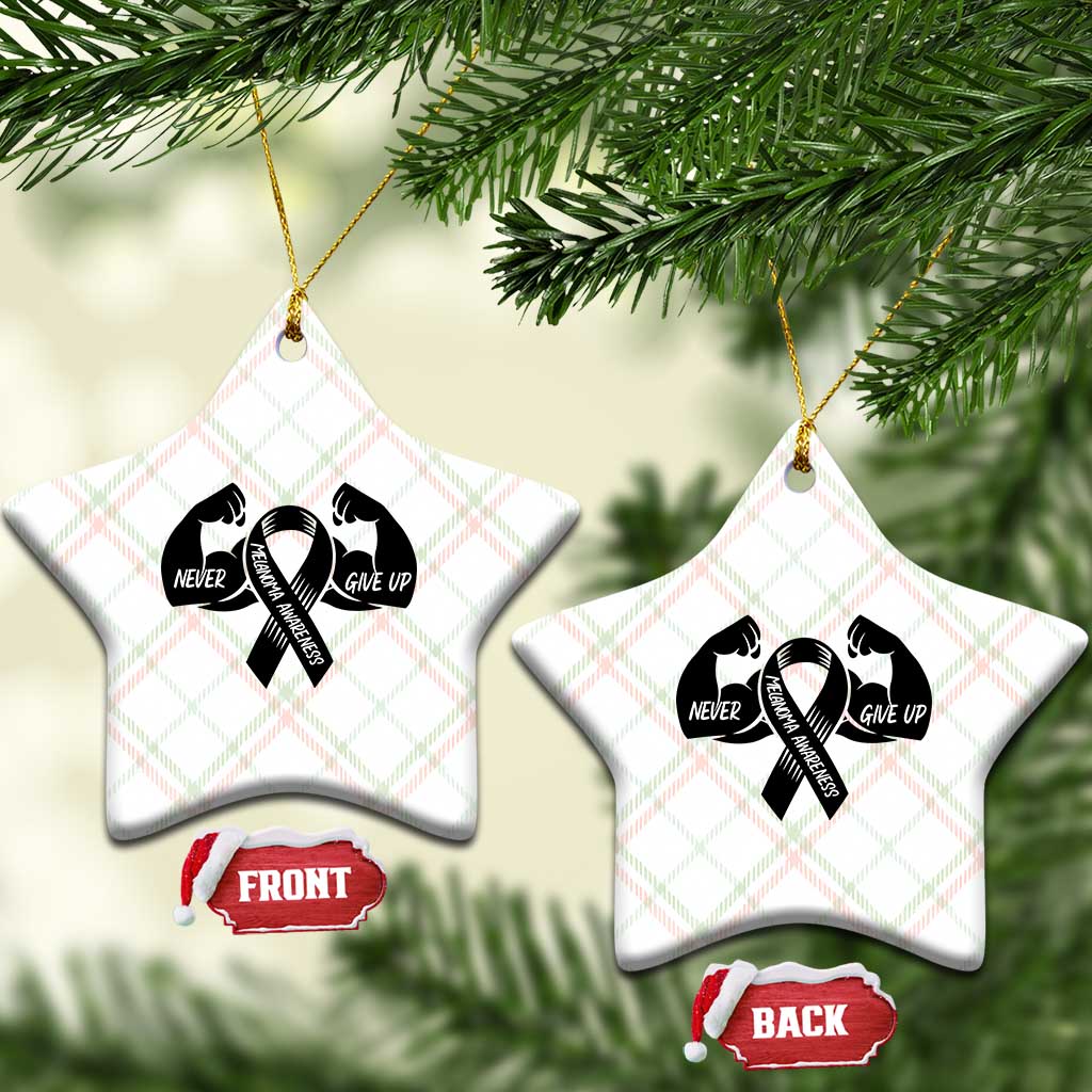 Melanoma Awareness Warrior Ceramic Ornament Never Give Up