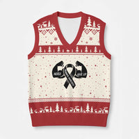 Melanoma Awareness Warrior V-Neck Knit Sweater Vest Never Give Up