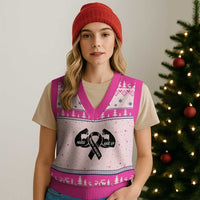 Melanoma Awareness Warrior V-Neck Knit Sweater Vest Never Give Up