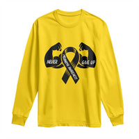 Melanoma Awareness Warrior Long Sleeve Shirt Never Give Up