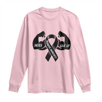 Melanoma Awareness Warrior Long Sleeve Shirt Never Give Up