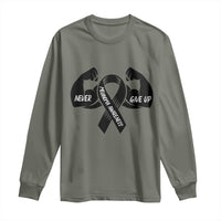 Melanoma Awareness Warrior Long Sleeve Shirt Never Give Up