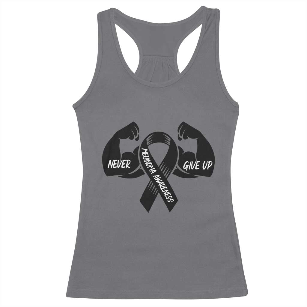 Melanoma Awareness Warrior Racerback Tank Top Never Give Up