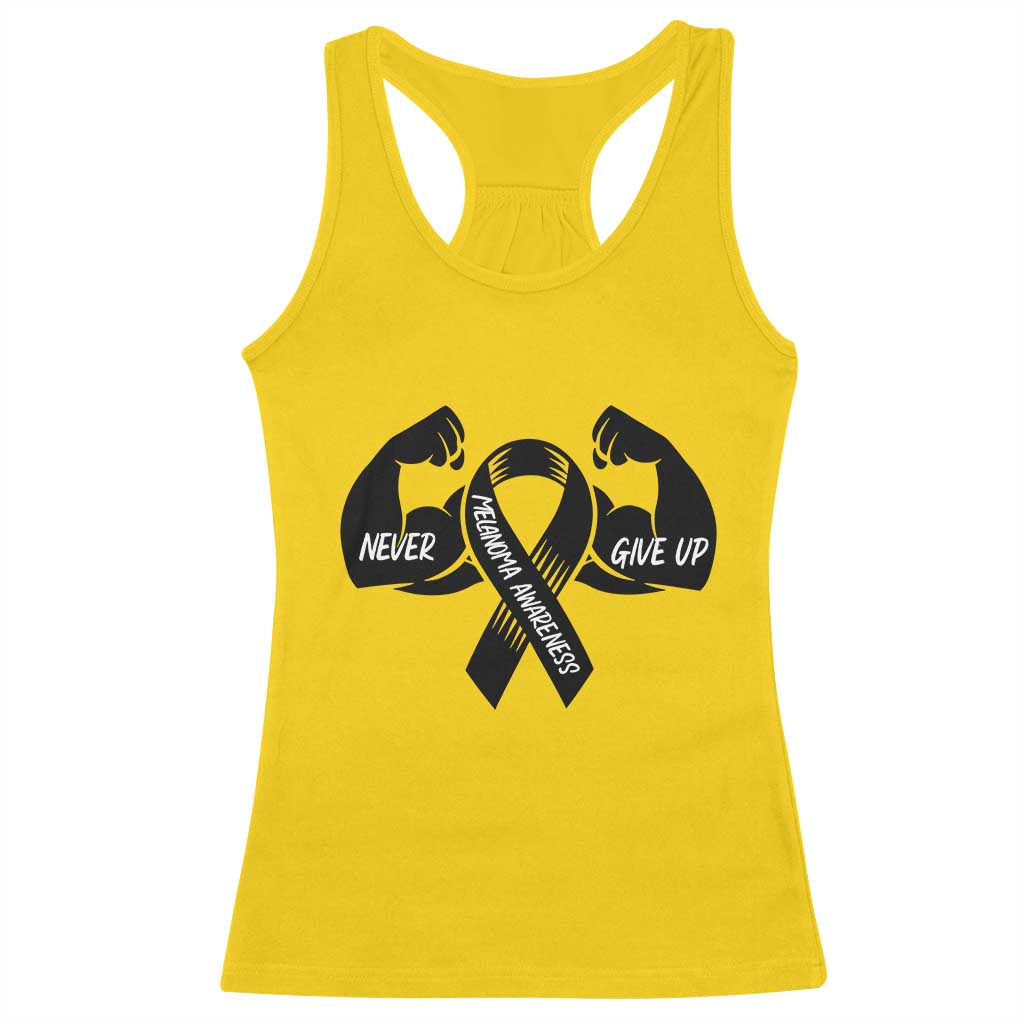 Melanoma Awareness Warrior Racerback Tank Top Never Give Up